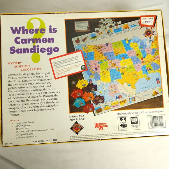 Vintage Where in the USA is Carmen Sandiego? Board Game Complete 1993 - Picture 3 of 15